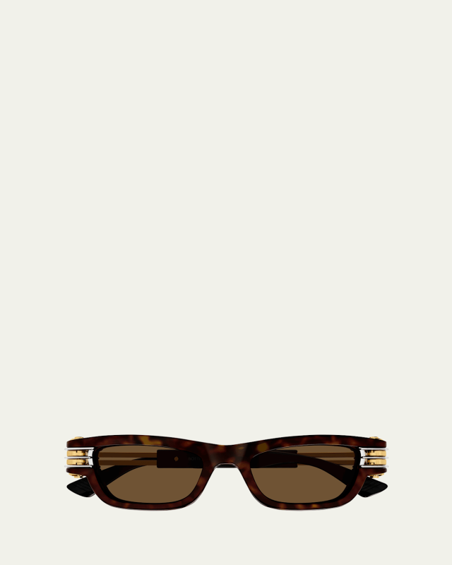 Bolt Havana Plastic Rectangle Sunglasses